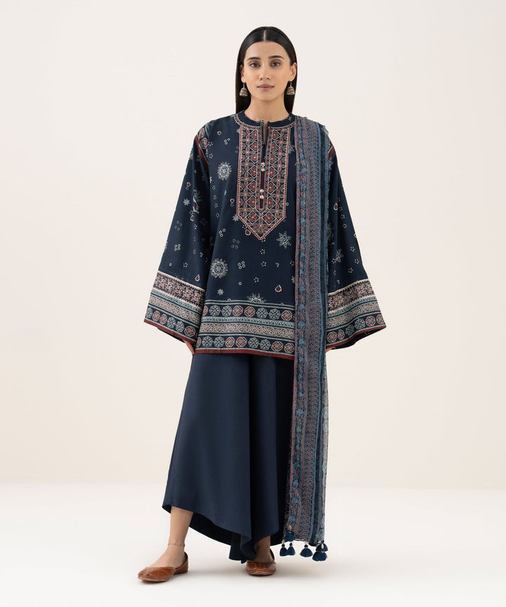 3 Piece - Embroidered Light Linen Suit