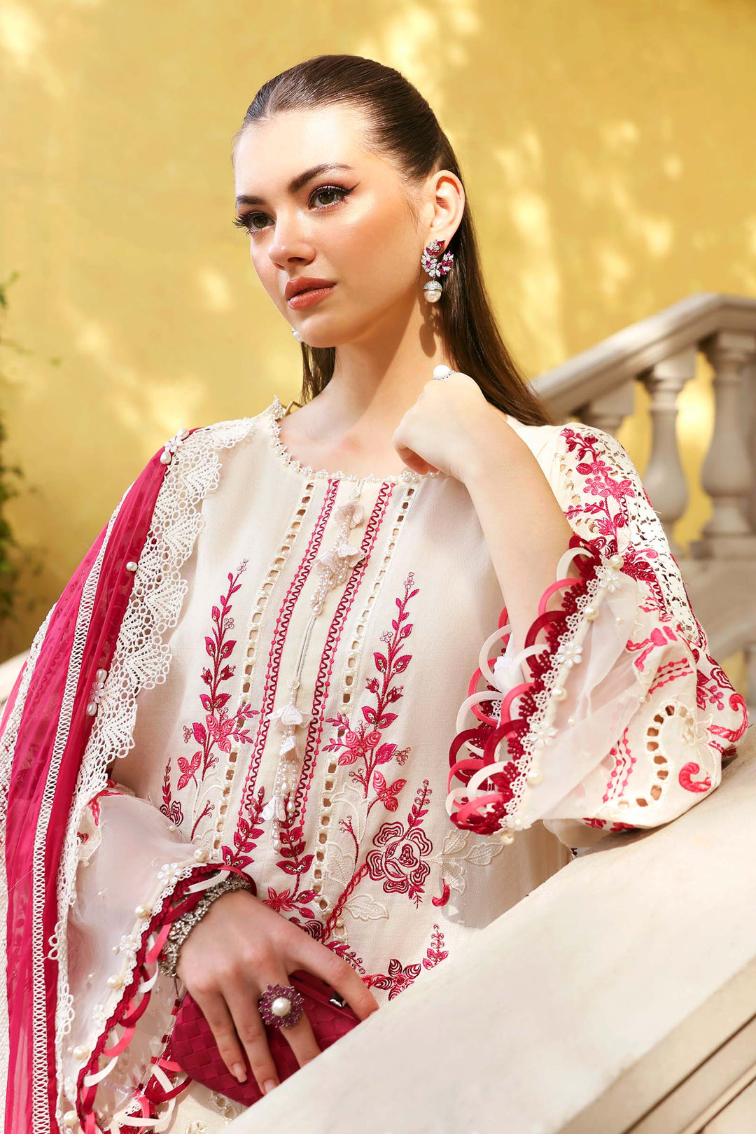 3 Piece Unstitched Embroidered Jacquard Lawn Suit