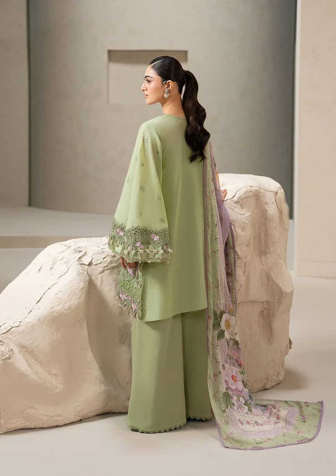 E-CRAFT - CHIKANKARI LAWN WITH CHIFFON DUPATTA &