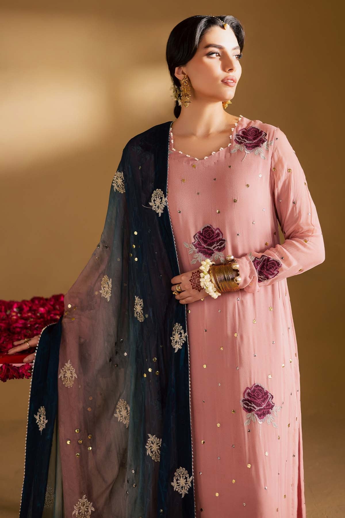 Mukeshkari Embroidered Chiffon