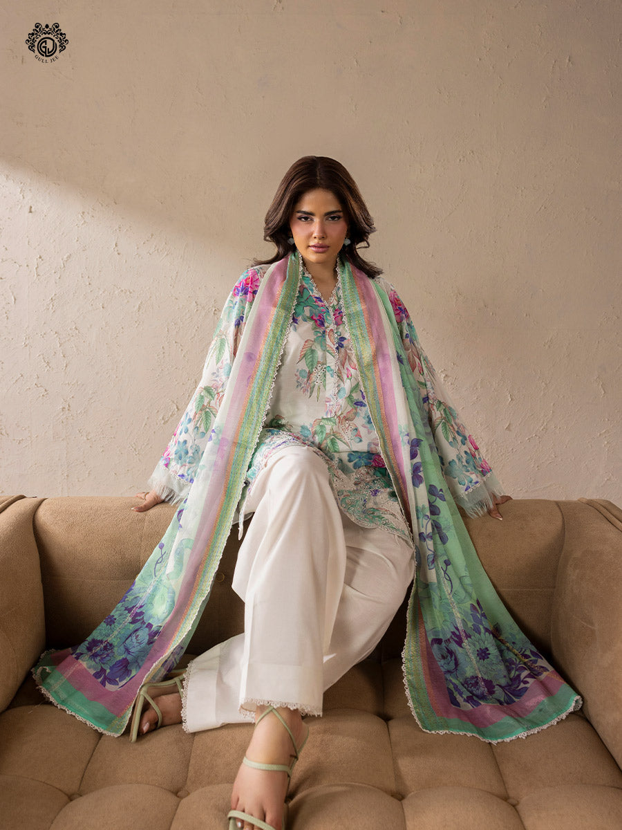 KROMA  3-Piece Unstitched Embroidered Dress