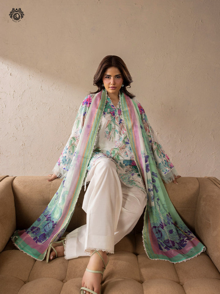 KROMA  3-Piece Unstitched Embroidered Dress