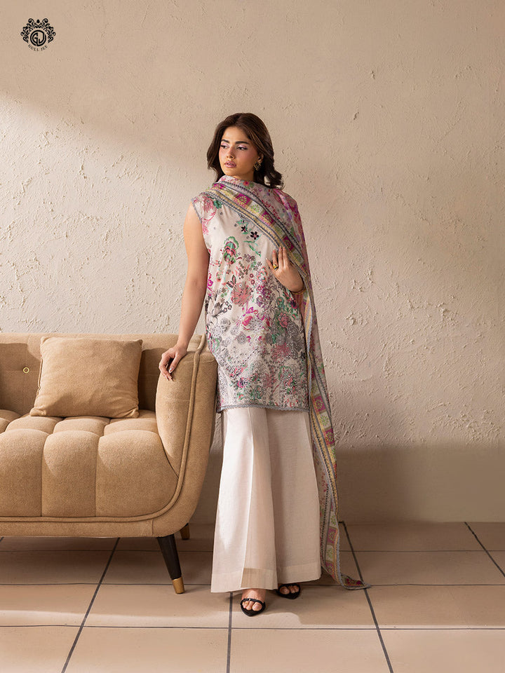 KROMA  3-Piece Unstitched Embroidered Dress