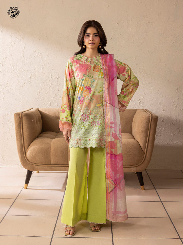 KROMA  3-Piece Unstitched Embroidered Dress