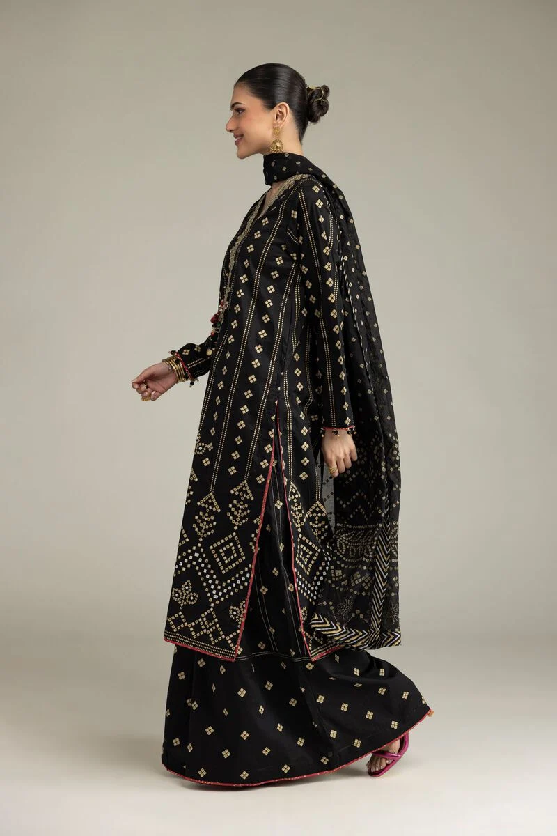 Embroidered | Cambric Black Co-ord Set