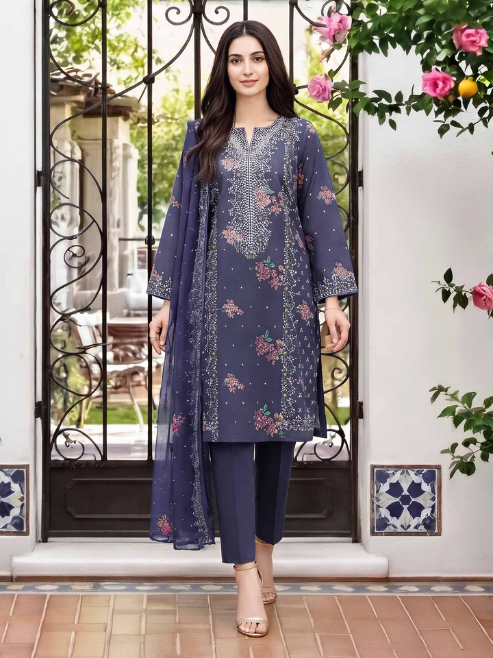 Unstitched 3 Piece Lawn Suit