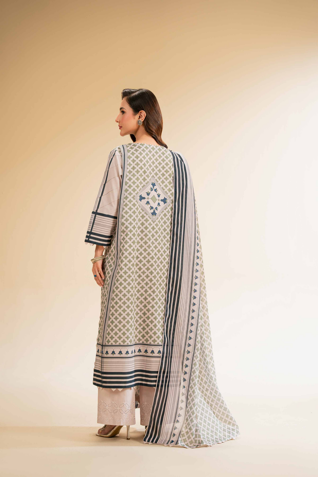 Unstitched Printed Embroidered 3 Piece Suit