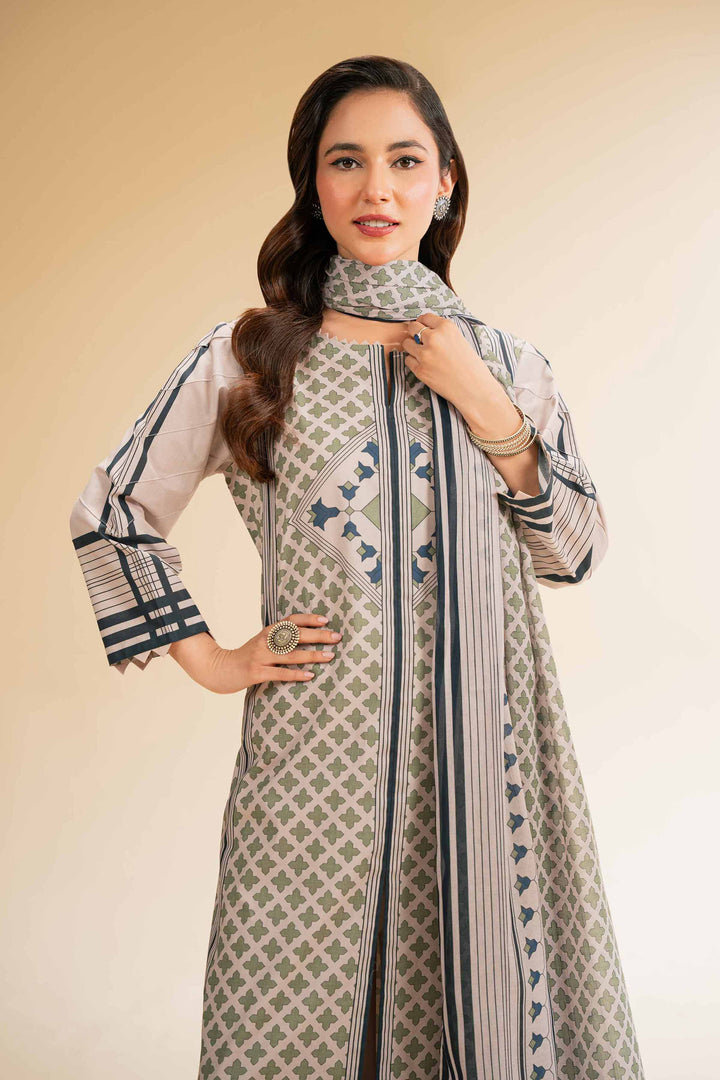 Unstitched Printed Embroidered 3 Piece Suit