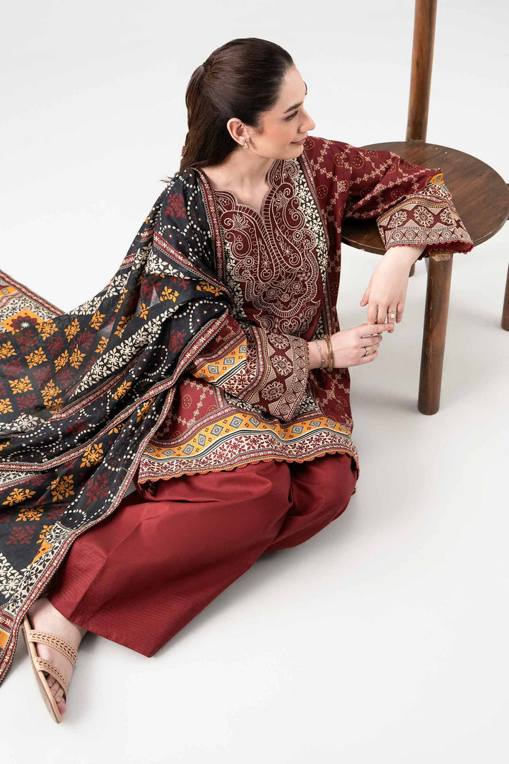 3 Piece - Digital Printed Embroidered Suit