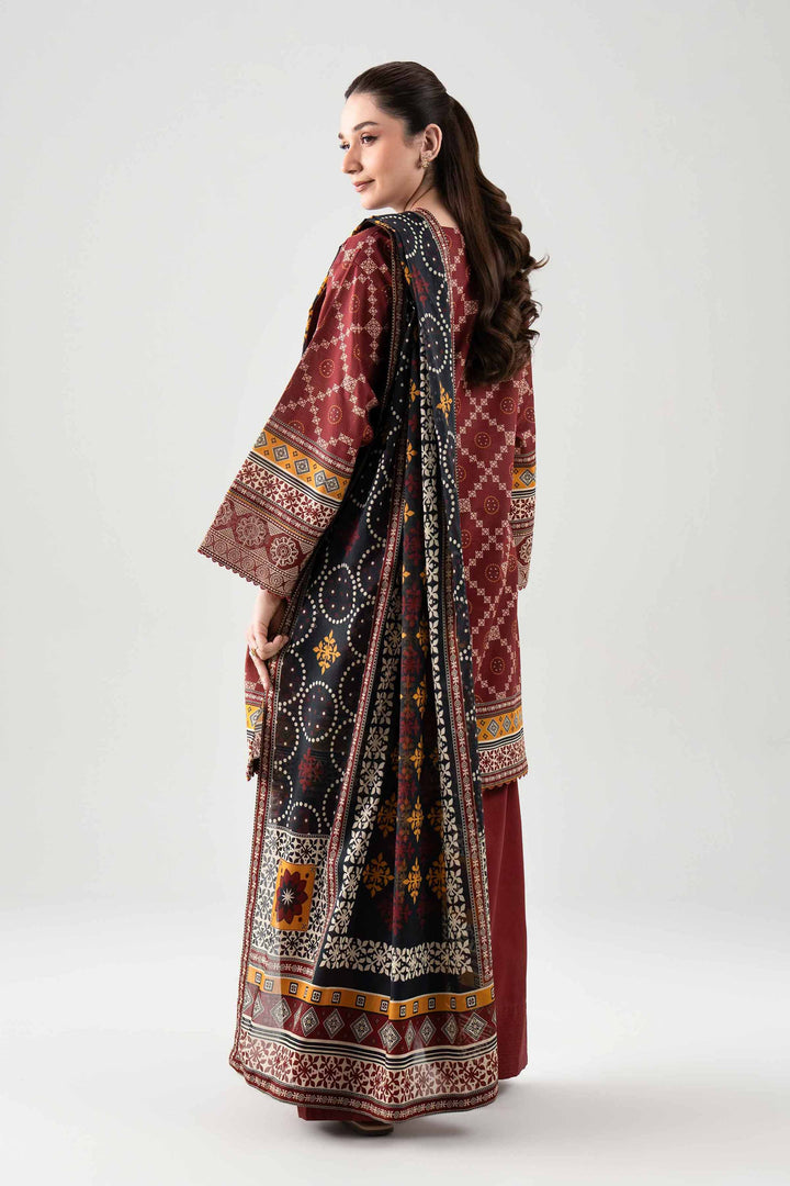 3 Piece - Digital Printed Embroidered Suit