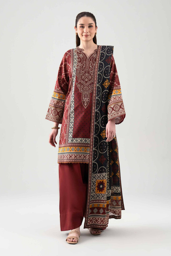 3 Piece - Digital Printed Embroidered Suit