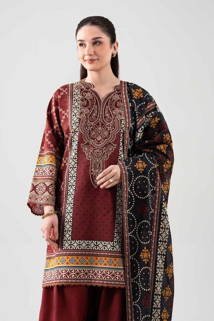 3 Piece - Digital Printed Embroidered Suit