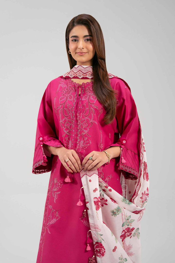 3 Piece - Printed Embroidered Suit