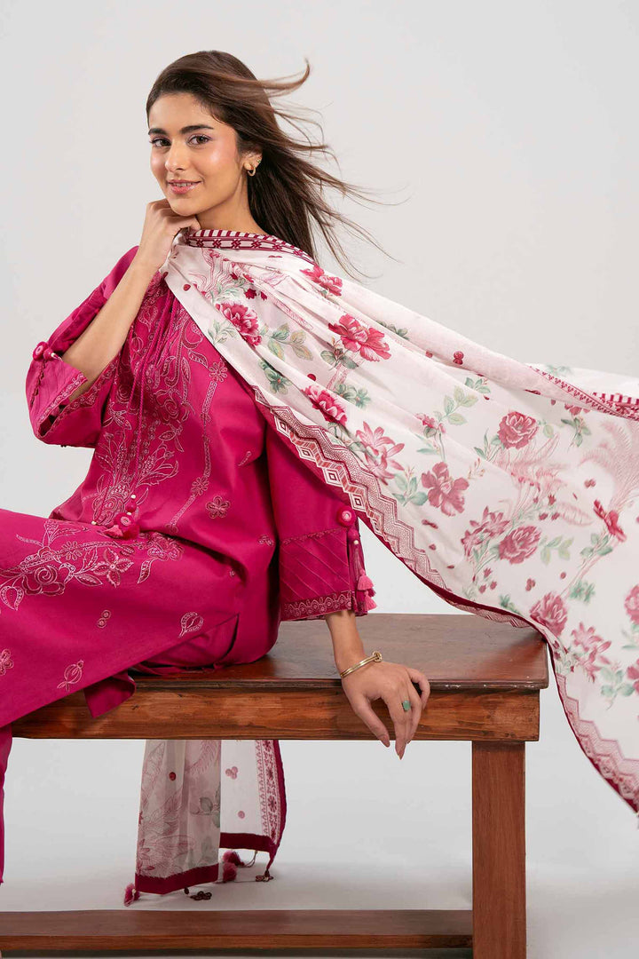 3 Piece - Printed Embroidered Suit