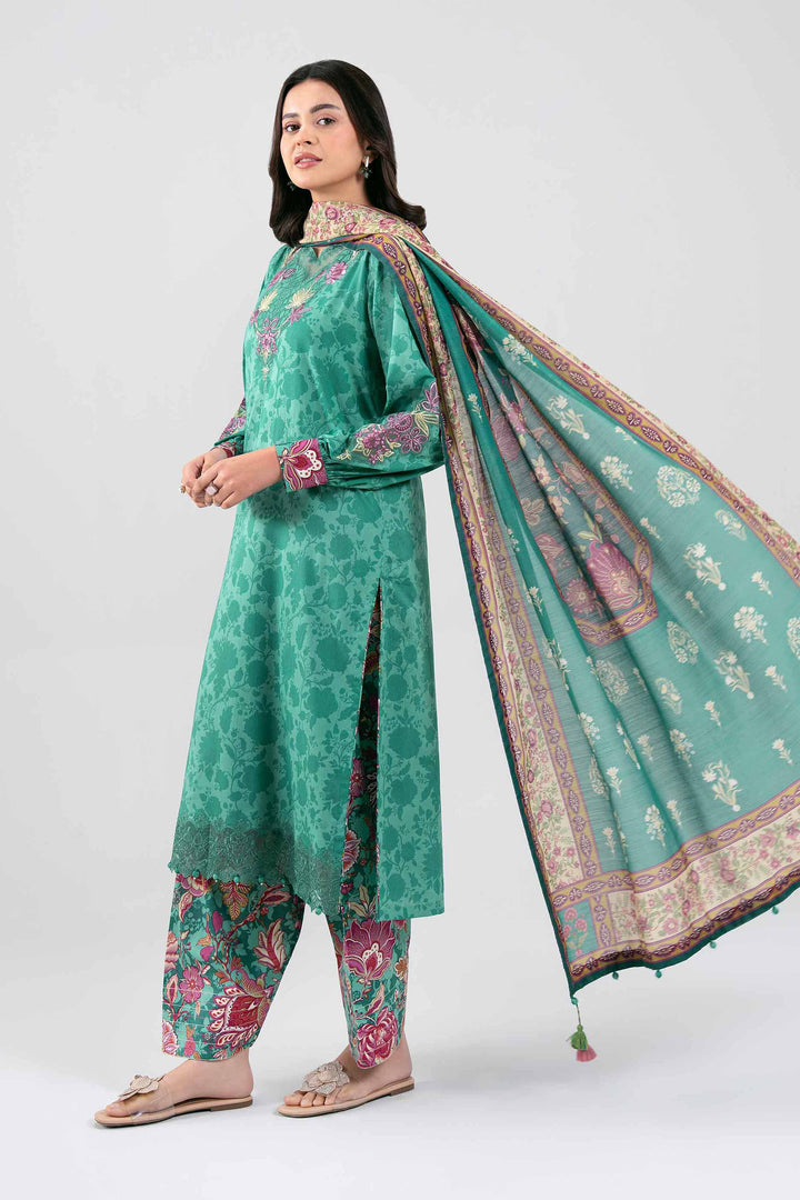 3 Piece - Digital Printed Embroidered Suit