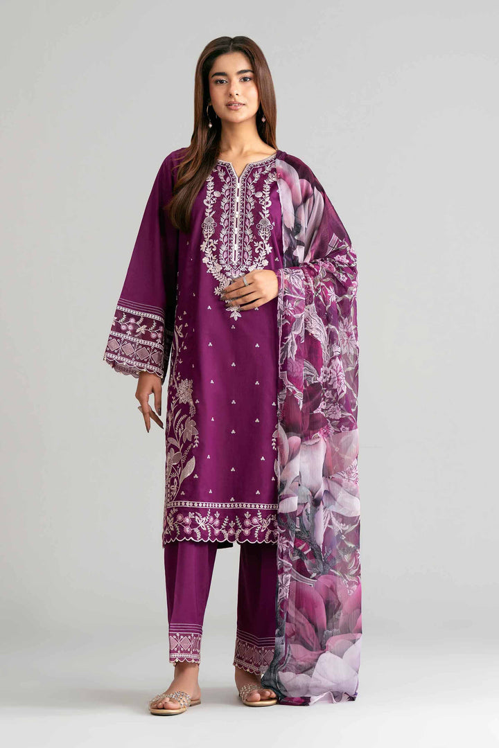 3 Piece - Digital Printed Embroidered Suit
