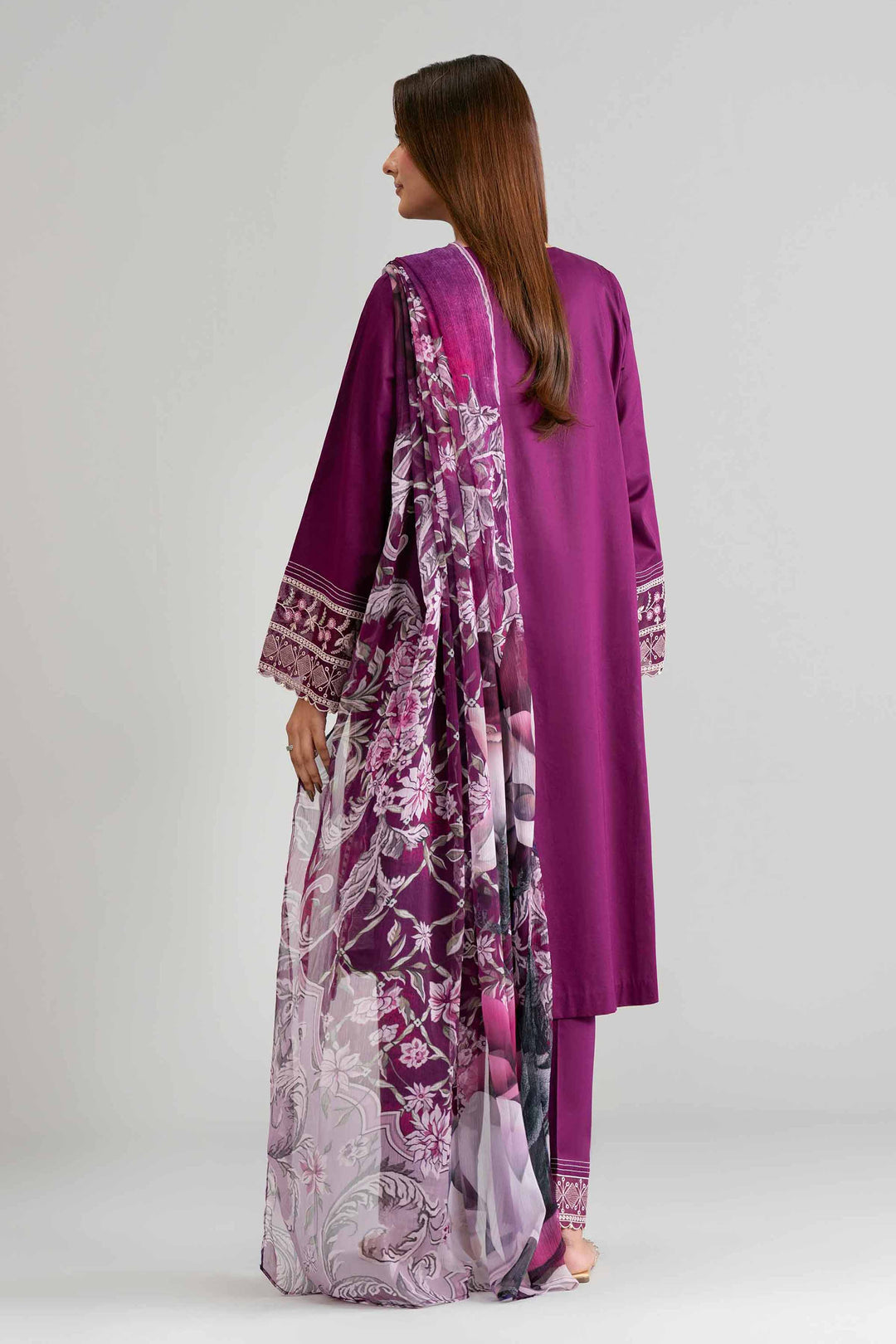 3 Piece - Digital Printed Embroidered Suit