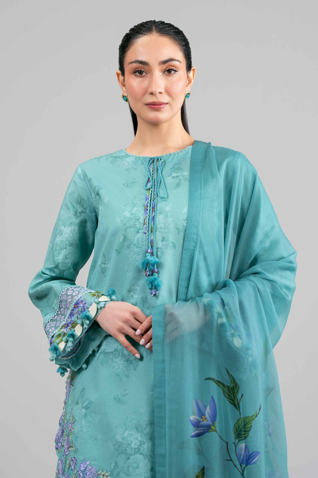 3 Piece - Digital Printed Embroidered Suit