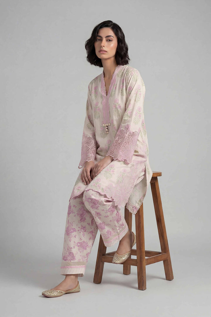 2 Piece - Printed Embroidered Suit