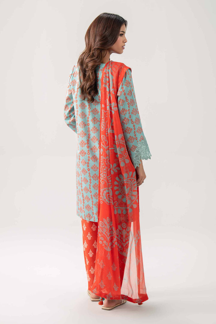 3 Piece - Digital Printed Embroidered Suit