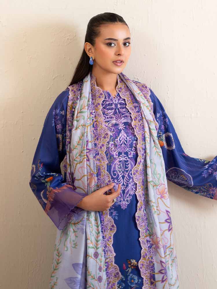 3-Piece Unstitched Embroidered Lawn Suit