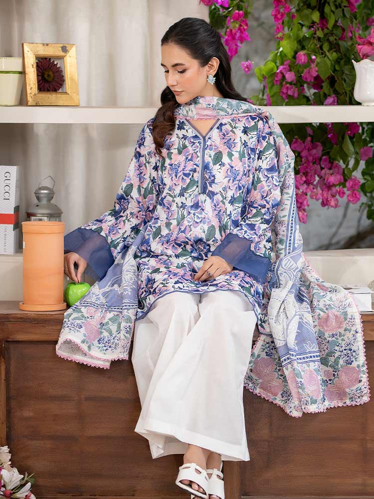 FEROZAN 3-Piece Unstitched Digital Printed Lawn Suit