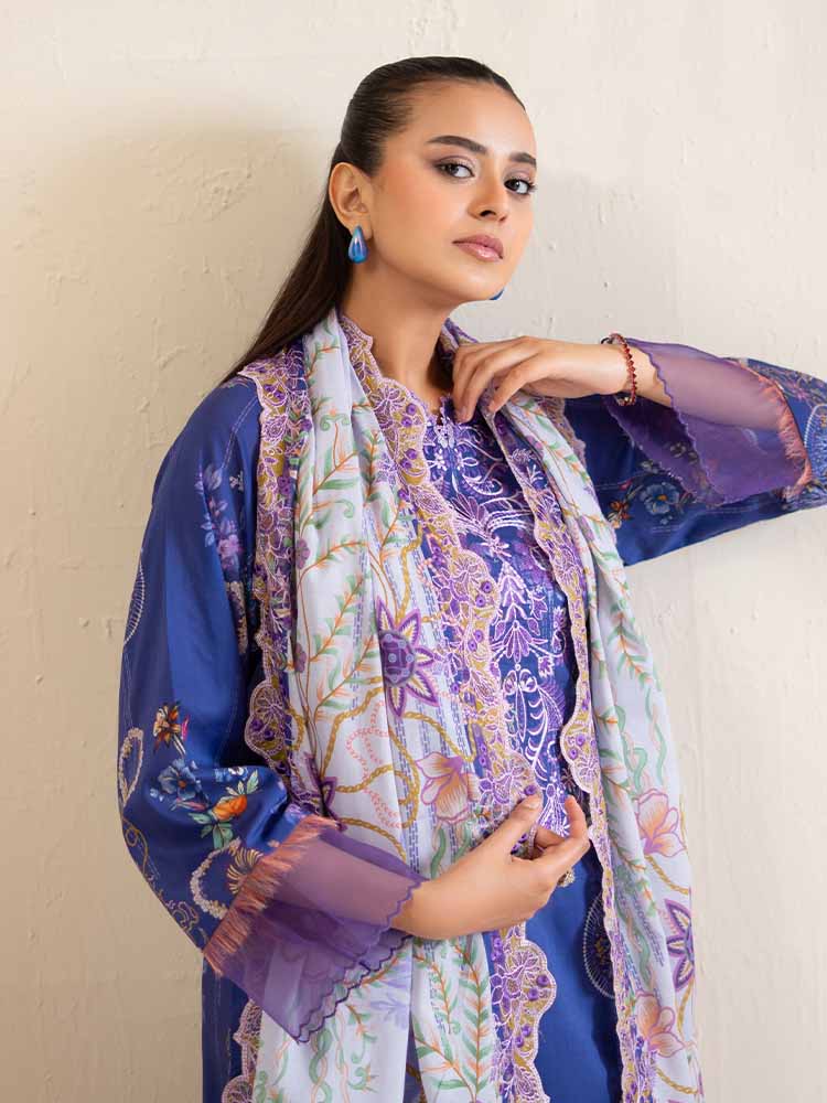 3-Piece Unstitched Embroidered Lawn Suit