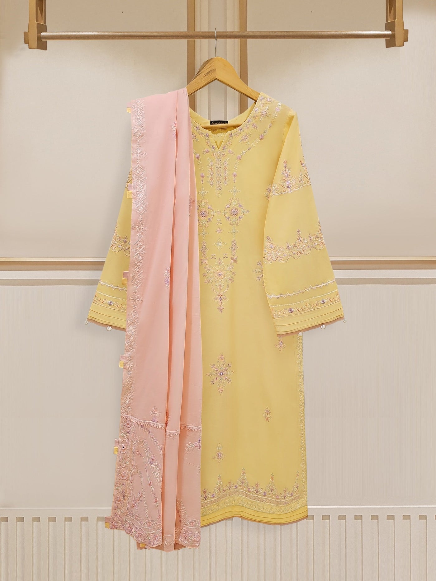 2 Piece - Embroidered Cambric Suit