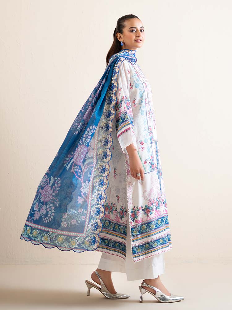 3-Piece Unstitched Embroidered Lawn Suit