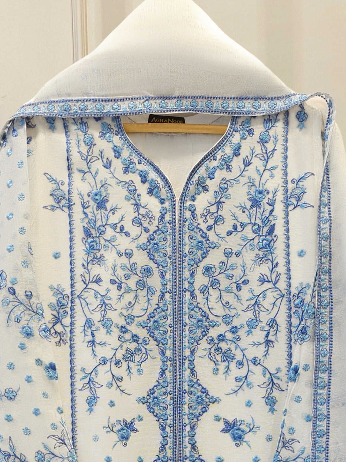 3 Piece - Pure Embroidered Cotton Net Suit