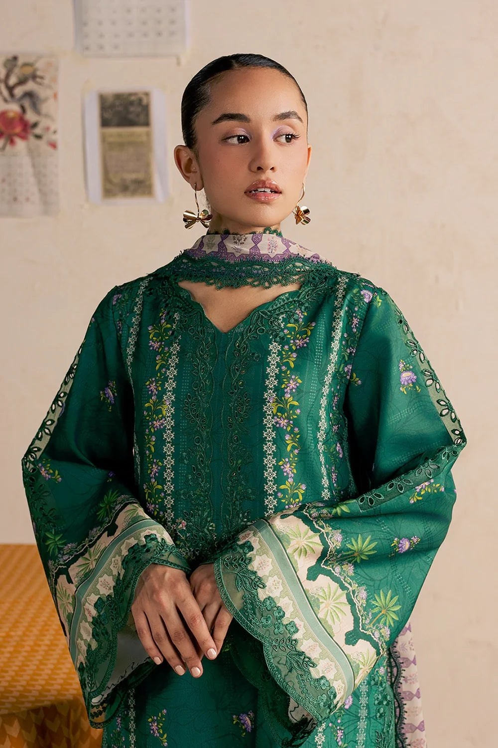 Fresh Green Embroidered 3PC