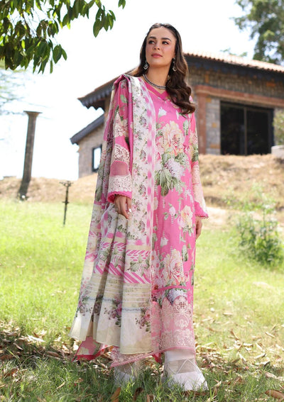 ELAF PRINT CHIKANKARI - PINK MUSE