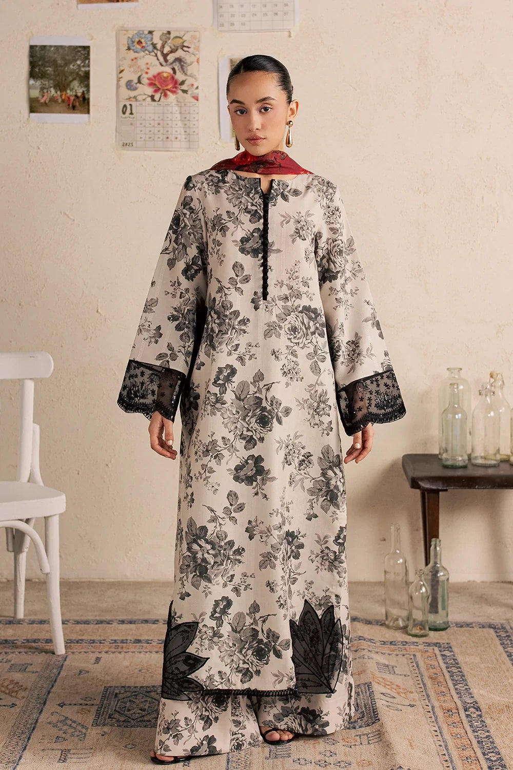 Floral Embroidered 3PC