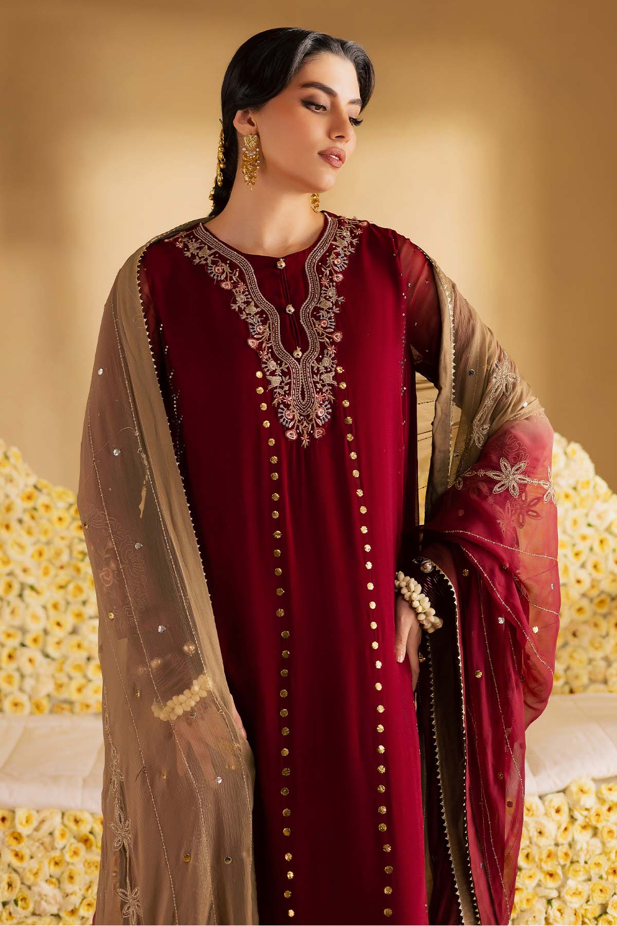 Mukeshkari Embroidered Chiffon