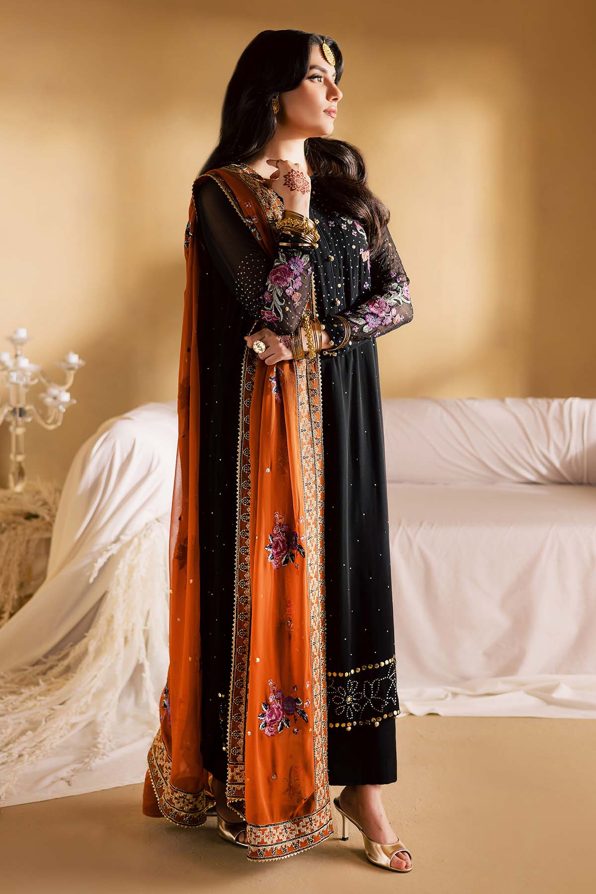 Mukeshkari Embroidered Chiffon