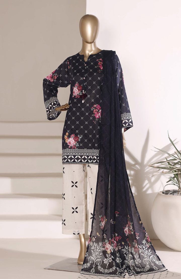 Printed Lawn Stitched 3 Piece Suit