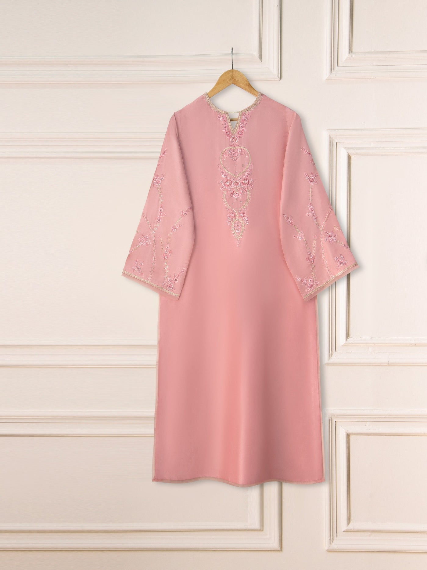 2 Piece - Pure Embroidered Raw Silk Suit