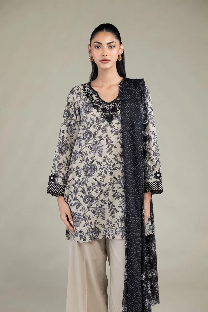 Embroidered | Cambric Fabrics 3 Piece