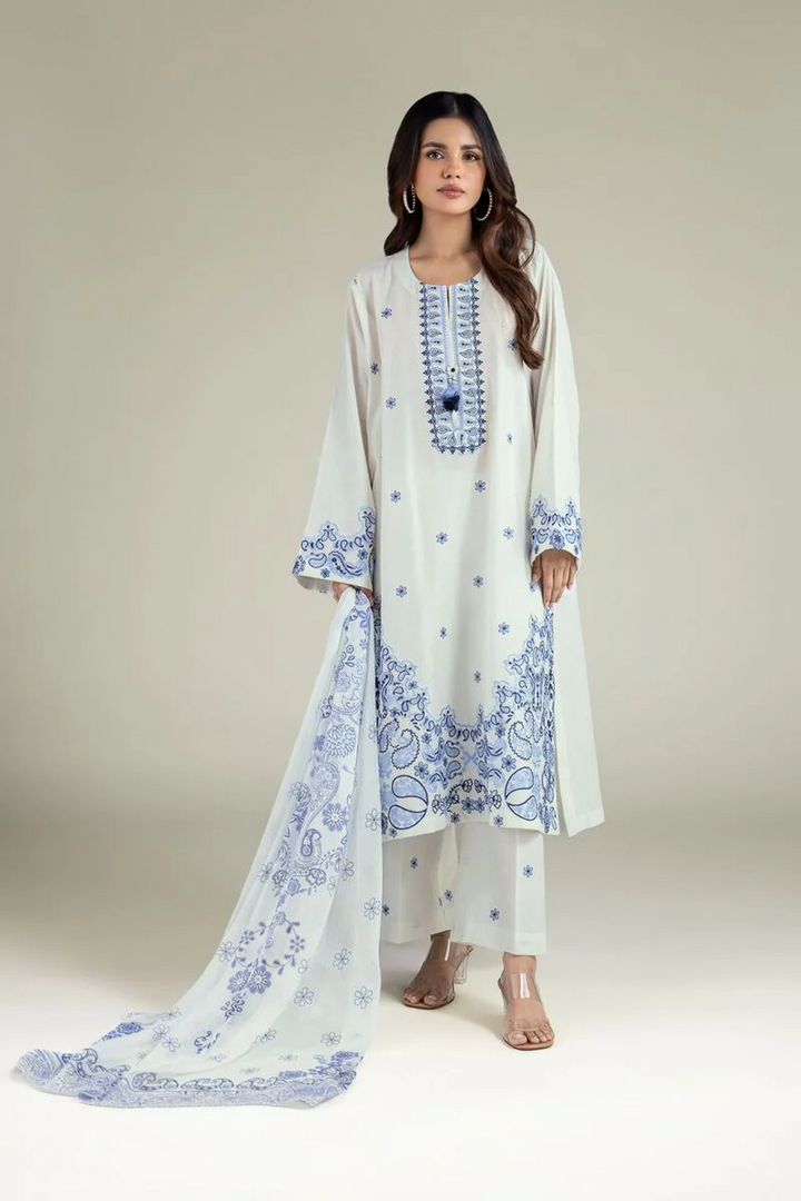 Embroidered | Cotton Dobby Fabrics 3 Piece