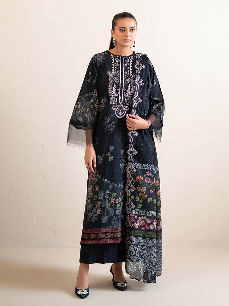 3-Piece Unstitched Embroidered Lawn Suit