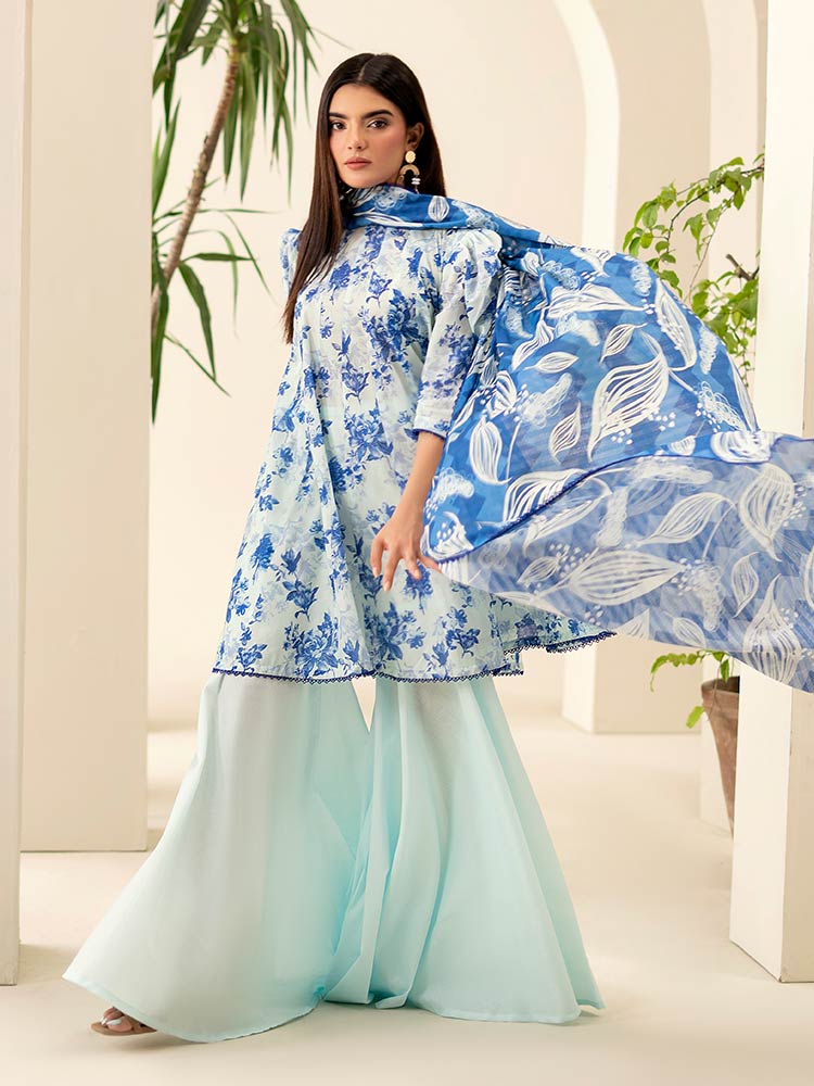 SUHA 3-Piece Unstitched Digital Printed Lawn Suit