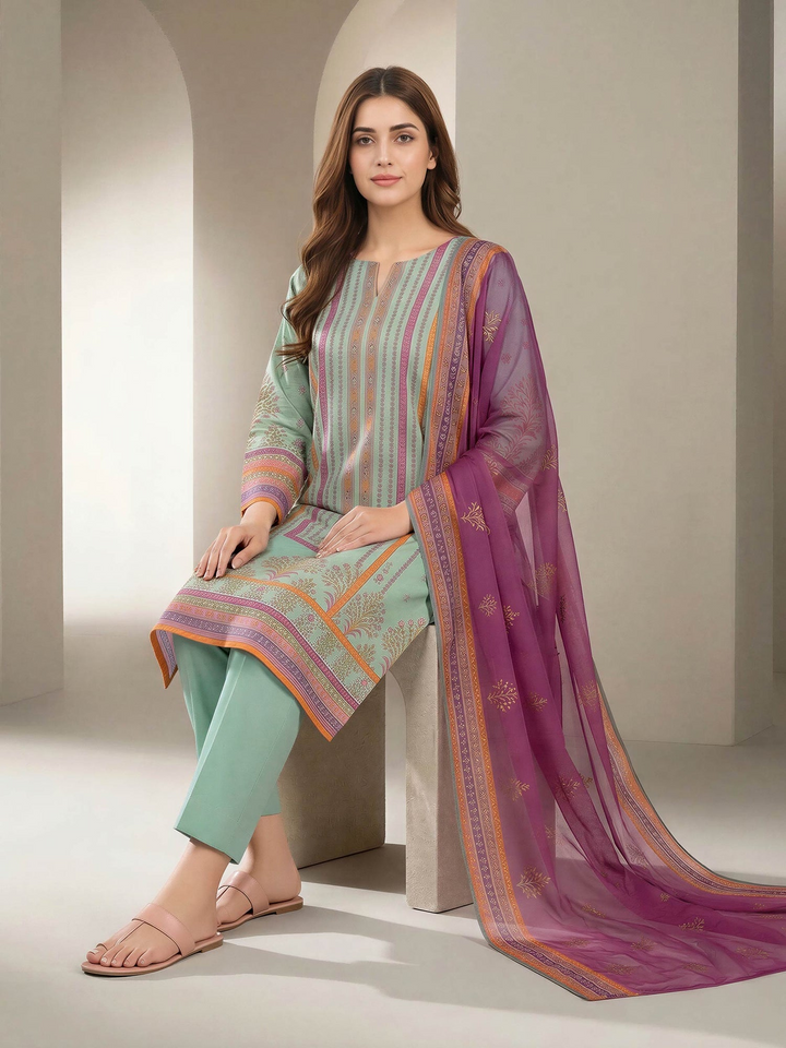 3 Piece Lawn Suit (Unstitched)