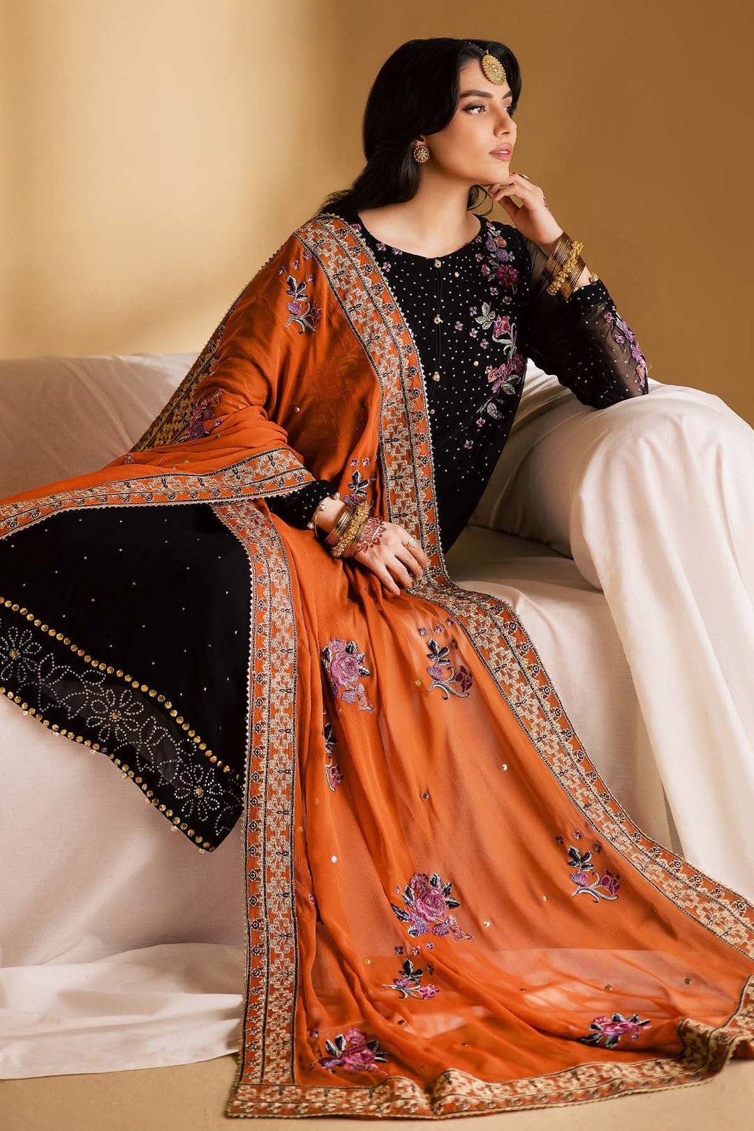 Mukeshkari Embroidered Chiffon