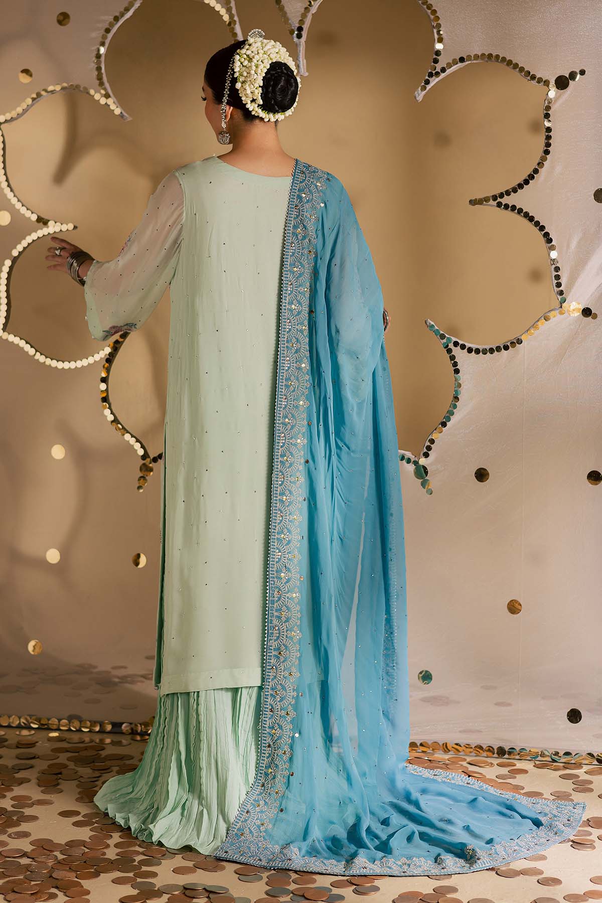 Mukeshkari Embroidered Chiffon