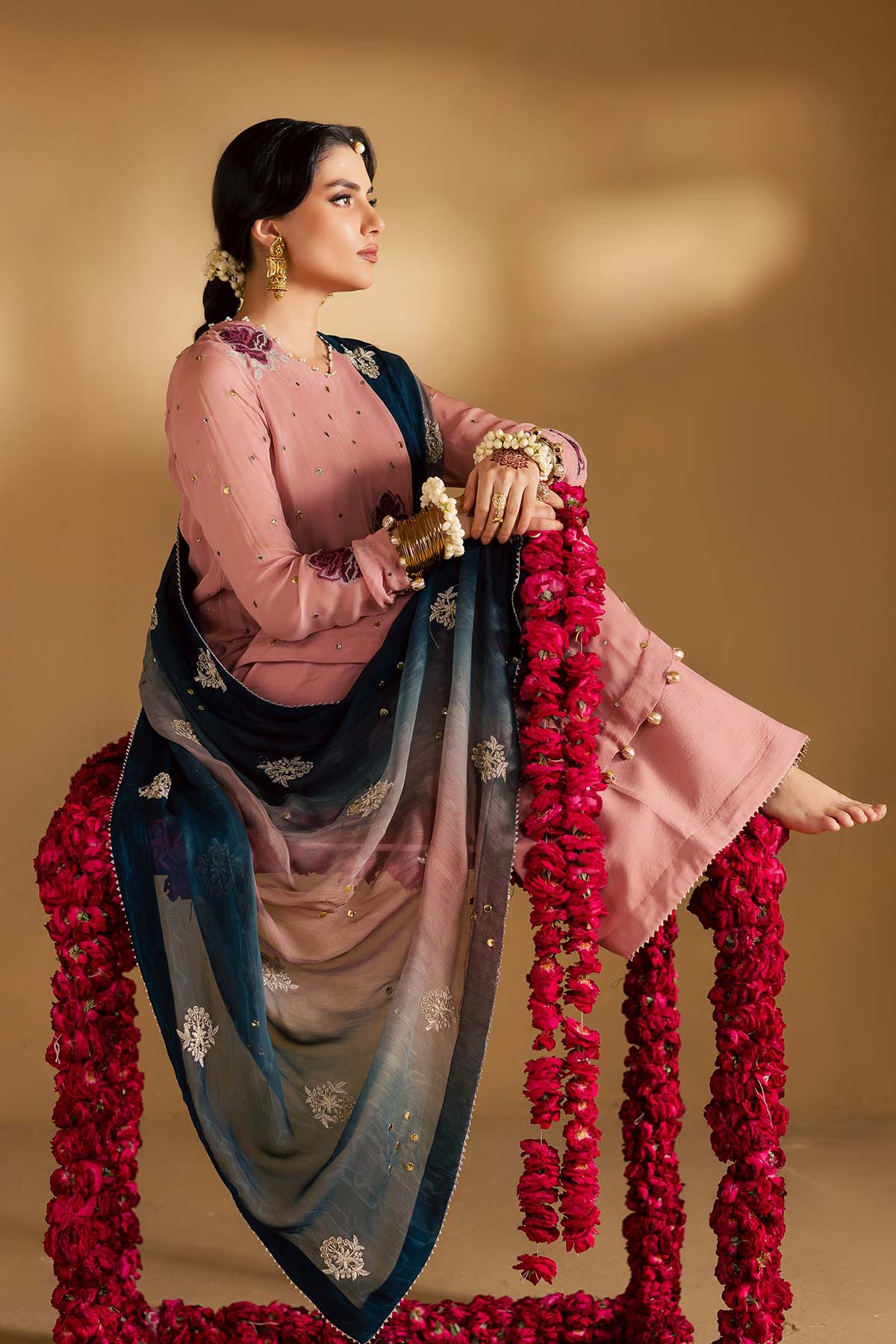 Mukeshkari Embroidered Chiffon