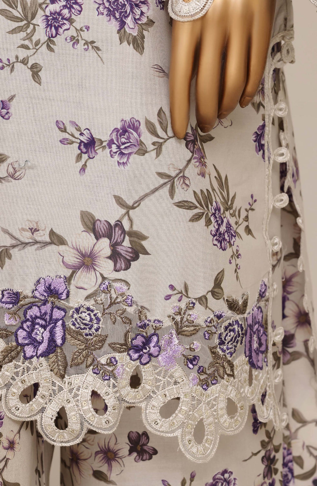 Embroidered Lawn Stitched 3 Piece Suit