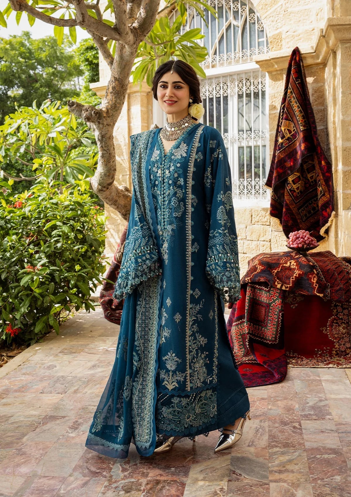 Karandi with Embroidered Chiffon