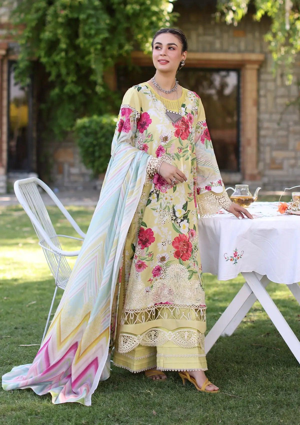 ELAF PRINT CHIKANKARI - SUNSHINE BOUQUET