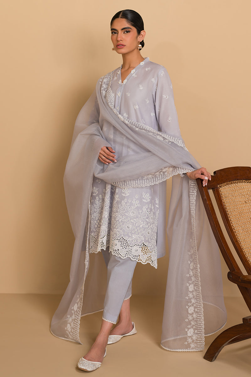 CROSS STITCH CHIKANKARI LAWN-CELESTIAL BREEZE