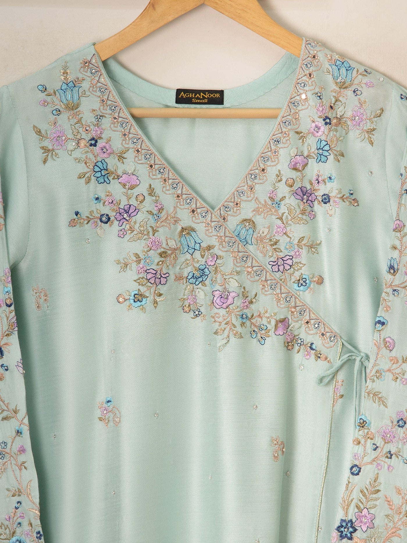 3 Piece- Pure Silk Net Embroidered Suit